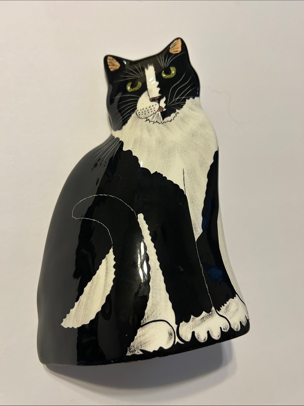 Black and White Cat Ceramic Figurine - Pets Cat